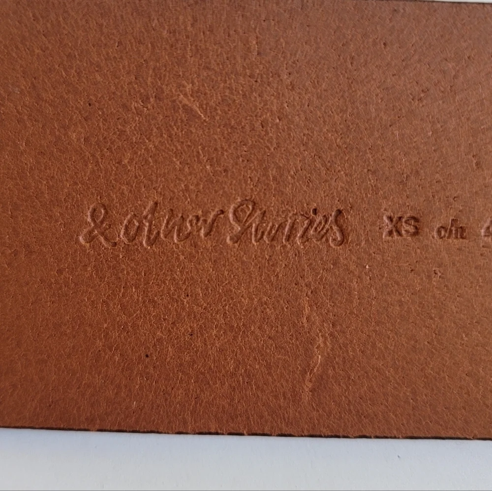 & other stories Tan Leather Belt Acrylic Buckle Size XS Brown Minimalist Boho